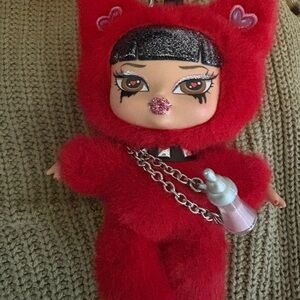 Red Plush Doll Keychain